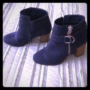 Blue Suede Ankle Boots size 7